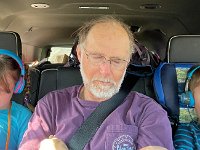 The kids play on their tablets while Greg checks his eyelids for cracks