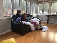 Nikki knits a shawl for Christine