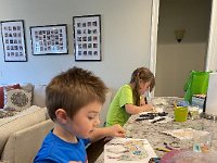 Back at the counter with crayons and markers. We're now into a more detailed coloring project