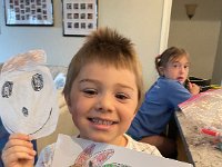 Two smiles and a colored bunny