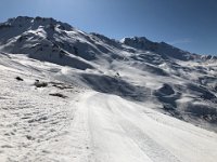 Thin cover getting to the backside of Mont Noble