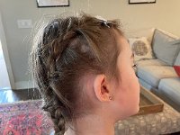 Titine's not a great braid maker, but at least it keeps the hair out of the earrings