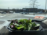 Lunch in the parking lot of the Williston VT REI