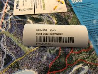 Receipt for my senior lift ticket
