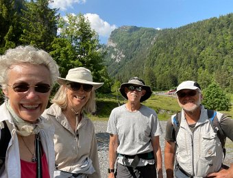 16 June - Plan-sur-Bex loop with J and M, R and P on balcony