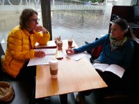 20151006 085049  Some very serious colleagues: Claudia Drexler and Valerie Braun